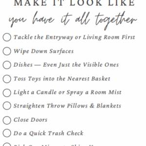 Printable 10-minute cleaning checklist for moms to quickly tidy the home.